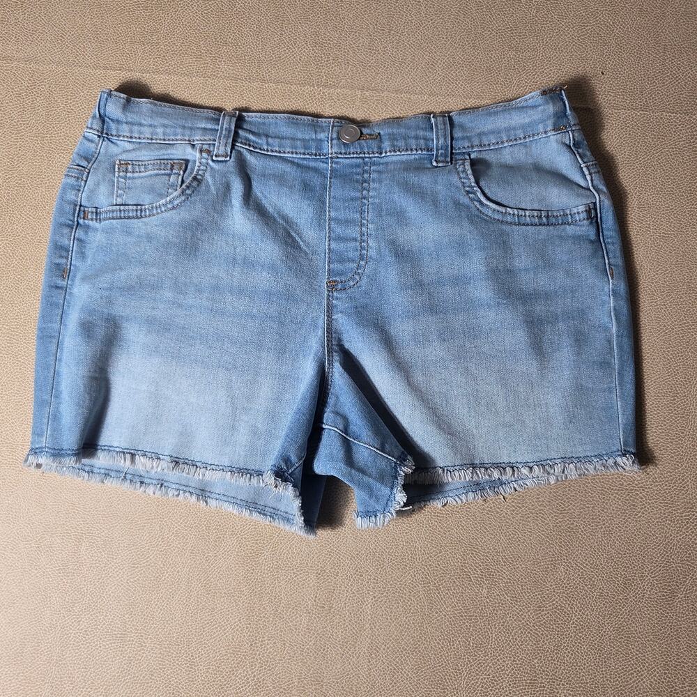 Wonder Nation Girls Denim Shorts XL 14-16 Light Wash Distressed Frayed Hem